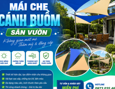 Thi Công Mái Che Cánh Buồm Sân Vườn TPHCM