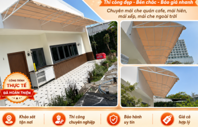 Nhận Thi Công Mái Che Quán Cafe TPHCM Uy Tín, Đẹp, Giá Tốt