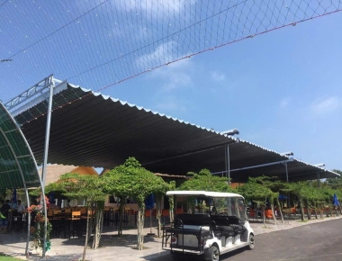 Thi công mái che suối nước nóng 