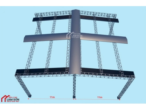 thiết kế thi công mái che xếp cho sắt thép mạnh tiến phát  phương án 2