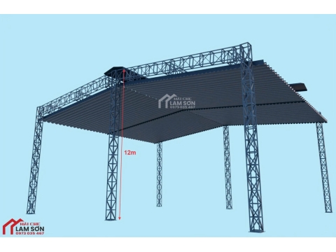 thiết kế thi công mái che xếp cho sắt thép mạnh tiến phát  phương án 2