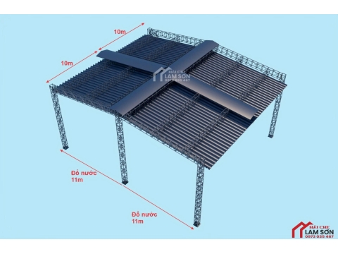 thiết kế thi công mái che xếp cho sắt thép mạnh tiến phát  phương án 2