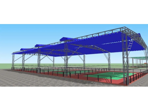 Hệ thống mái che sân thể thao pickeball cao cấp