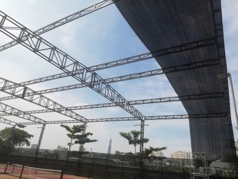 Hệ thống mái che sân thể thao pickeball cao cấp