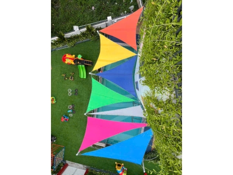 Hệ thống mái che trường mầm nón ngôi sao việt đồng Nai