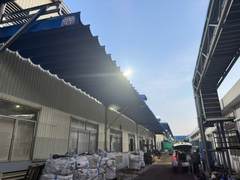 Thi công mái che khu công nghiệp Long Giang