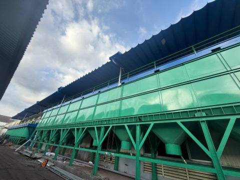 Thi công mái che khu công nghiệp Long Giang