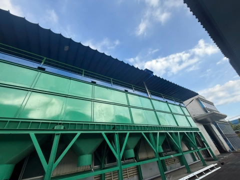 Thi công mái che khu công nghiệp Long Giang