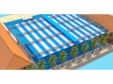 Thiết kế thi công mái che hồ bơi ở Phan thiết