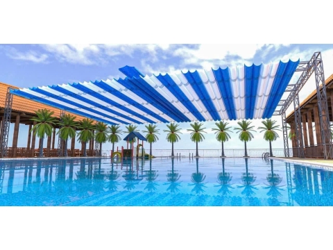 Thiết kế thi công mái che hồ bơi ở Phan thiết