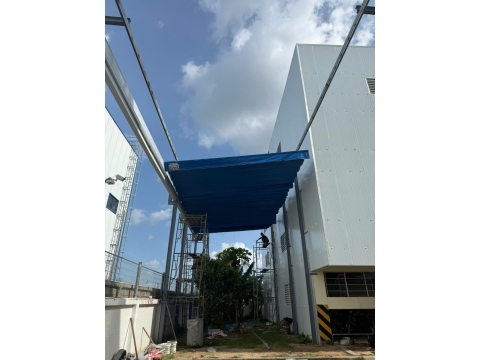 thi công mái che  khu công nghiêp long giang tiền giang