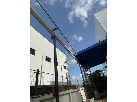 thi công mái che  khu công nghiêp long giang tiền giang