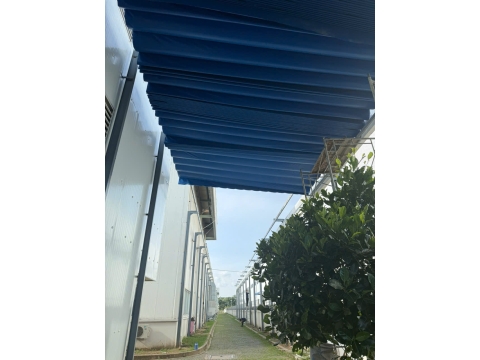 thi công mái che  khu công nghiêp long giang tiền giang