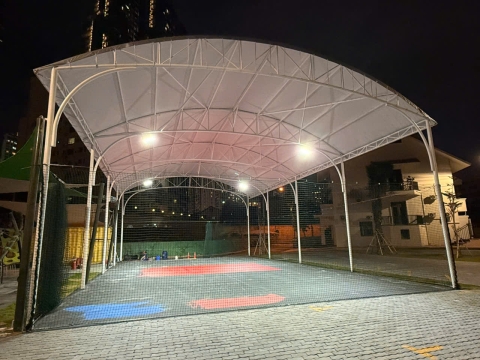 mái che nhà vòm  sân pickleball 