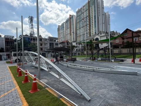 mái che nhà vòm  sân pickleball 