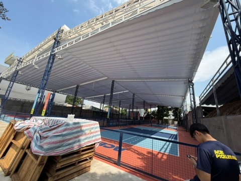 Thi công mái che sân pickleball giá rẽ tại bình dương