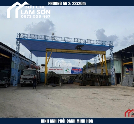 thiết kế thi công mái che xếp cho sắt thép mạnh tiến phát 