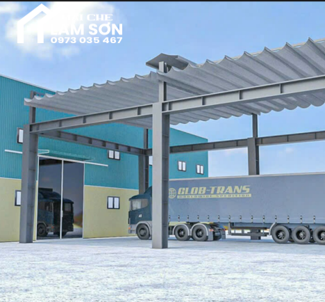 Thi công mái che cho công ty nhựa bình minh