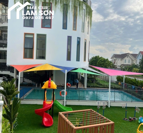 Hệ thống mái che trường mầm nón ngôi sao việt đồng Nai