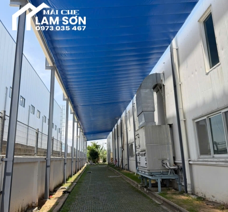 thi công mái che  khu công nghiêp long giang tiền giang