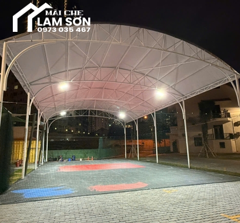mái che nhà vòm  sân pickleball 